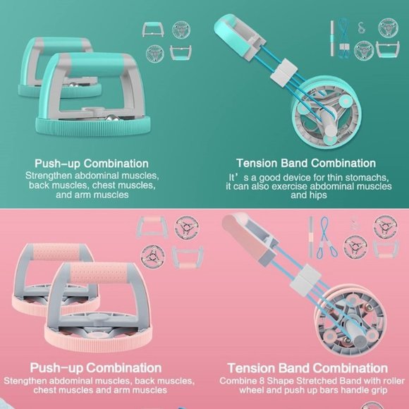 Automatic rebound abdominal roller wheel & Ab Wheel Slide 4 wheel roller with re - Picture 5 of 16